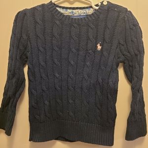 Ralph Lauren dark blue cable knit sweater, size 2t